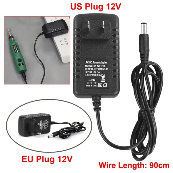 ⁦מקדחת מיניגריינדר חשמלית NEWACALOX 12V עם תקע EU/US – כולל 26 אביזרי חריטה וסט כלים רוטט במהירות משתנה⁩ – תמונה ⁦6⁩