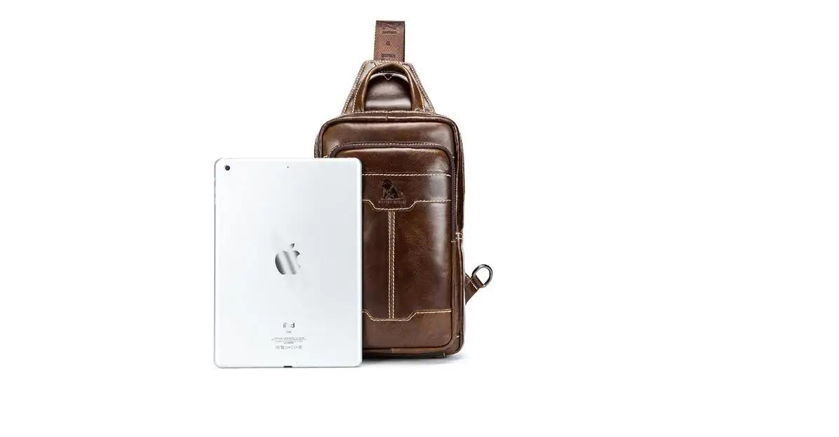 LAOSHIZI Brand 2024 Genuine Leather Men Messenger Bag Casual Crossbody Bag Fashion Men's Handbag men chest bag Male Shoulder Bag