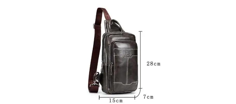 LAOSHIZI Brand 2024 Genuine Leather Men Messenger Bag Casual Crossbody Bag Fashion Men's Handbag men chest bag Male Shoulder Bag