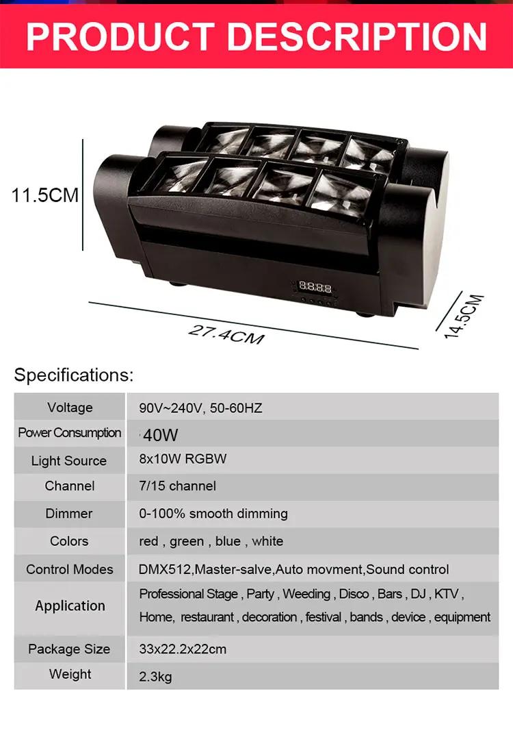 הוביל ראש נע 80w rgbw אור dj יישום דיסקו חתונה דיסקו מועדון לילה אורות